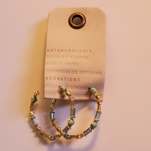 Anthropologie Pearl Beaded Flower Stud Earrings New With Tags "1 - Picture 3 of 8